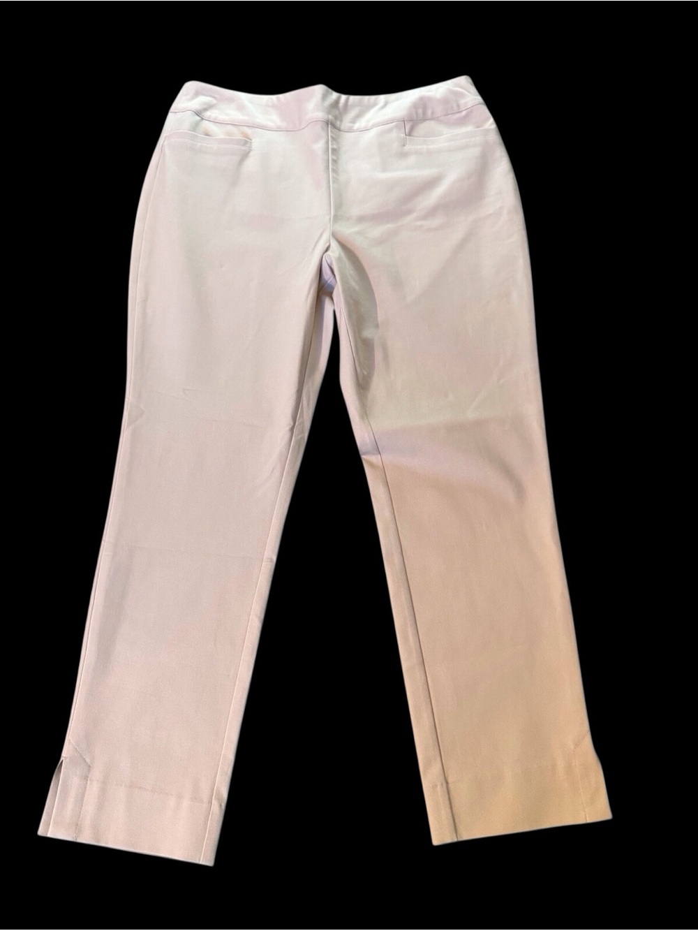 Soft Surroundings Pull-On Ankle Pants PM Petite Medium Beige Stretch Slim Career